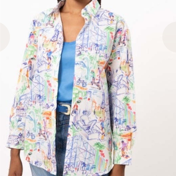 carla frnch Tops - FRNCH Vibrant Artistic Shirt